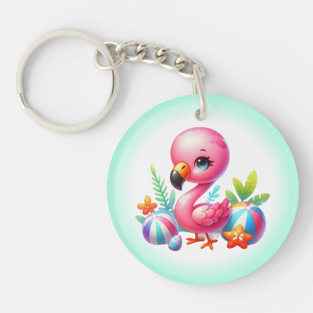 Akvarell Flamingo Tecknad Bilder Clipart (Framsidan)