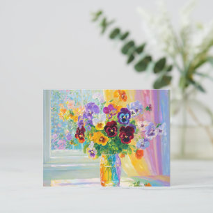 Akvarell Florala Stäppvioler Vykort
