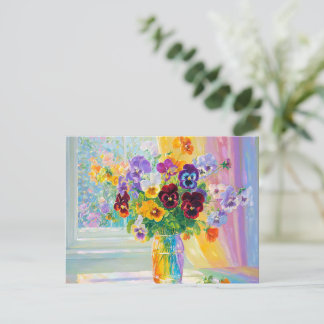 Akvarell Florala Stäppvioler Vykort