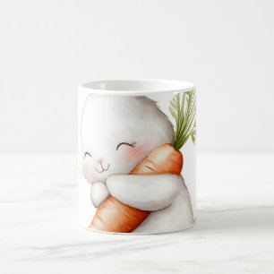 Akvarell Fluffig Kanin Morot Kärlek Kaffemugg