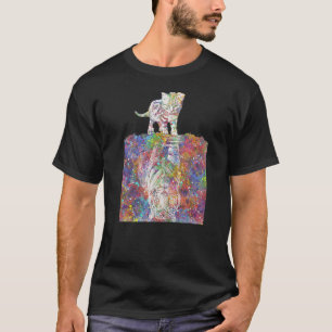Akvarell för reflexion för kattungekatttiger t shirt