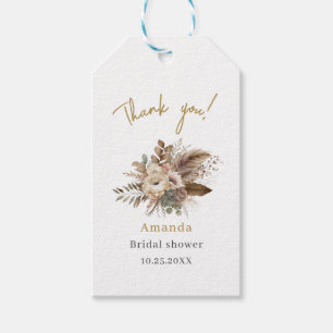Akvarell Förälskad Beige blomma BridaSticker Presentetikett