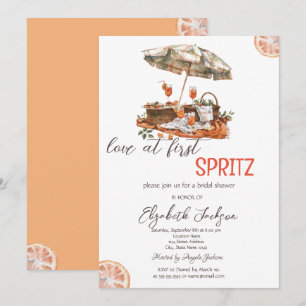 Akvarell Förälskelse vid Första Spritz Picknick Inbjudningar