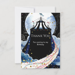 Akvarell Förtrollad Cirkus Födelsedag Tack Kort