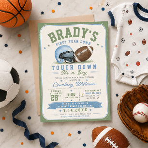akvarell fotboll baby shower inbjudningar