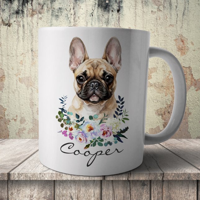 Akvarell fransk bulldogg kaffemugg (Skapare uppladdad)