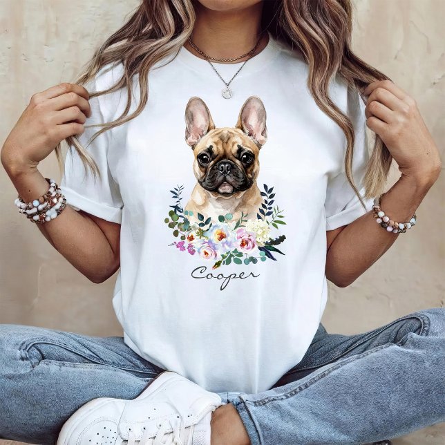 Akvarell fransk bulldogg t shirt (Skapare uppladdad)