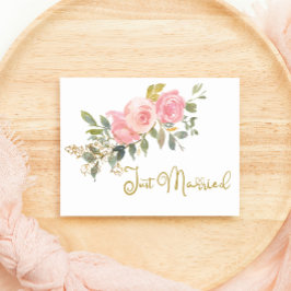 Akvarell Frodig Rosa Rosa Blommig Nygift