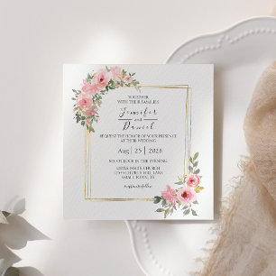 Akvarell Frodig Rosenskära Rosa Blommig Bröllopsin