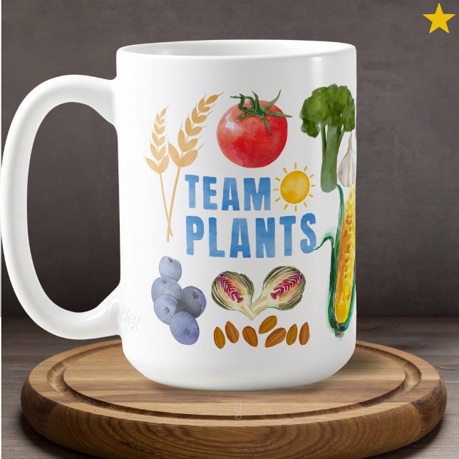 Akvarell Frukt Grönsaks Collage Vegetarian Vegan Kaffemugg (Skapare uppladdad)