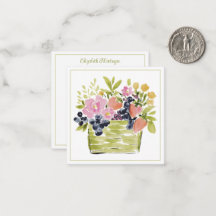 Akvarell Frukter och Blommor Korg