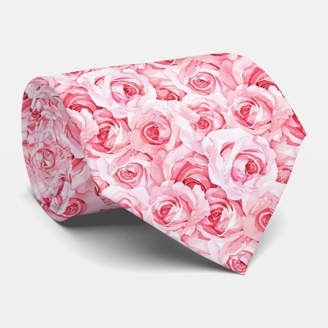 Akvarell fuchsia rosa rosor slips (Rullad)