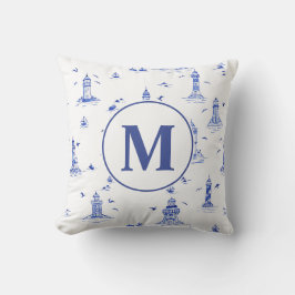 Akvarell fyr Toile Barnkammare | Monogram Kudde