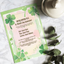 Akvarell Fyrklöver Shamrock St. Patricks