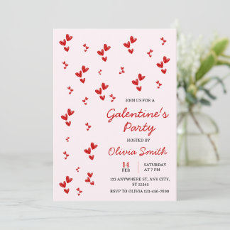 AKVARELL  GALENTINES DAG FEST INVITATION INBJUDNINGAR