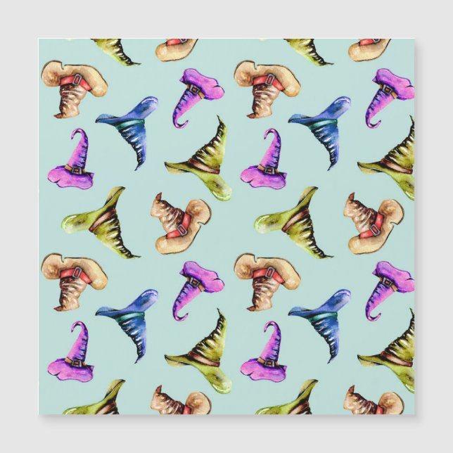 Akvarell gamla hattar: blå bakgrund. (Framsida)