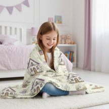 Akvarell Gås Lavendel Bondgård