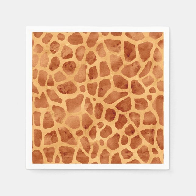 Akvarell Giraff Tryck Pappersservett (Framsidan)