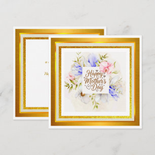 Akvarell Glad mors dag – Elegant blomster Kort
