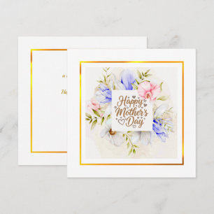 Akvarell Glad mors dag – Elegant blomster Kort