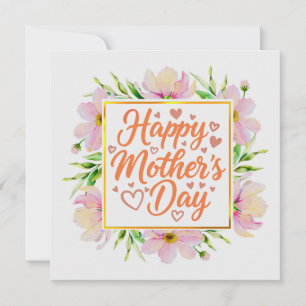 Akvarell Glad mors dag I Elegant blomsterdesign Kort