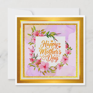 Akvarell Glad mors dag I Elegant blomsterdesign Kort