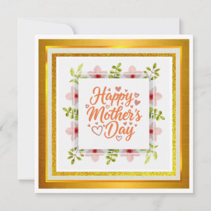 Akvarell Glad mors dag I Elegant blomsterdesign Kort