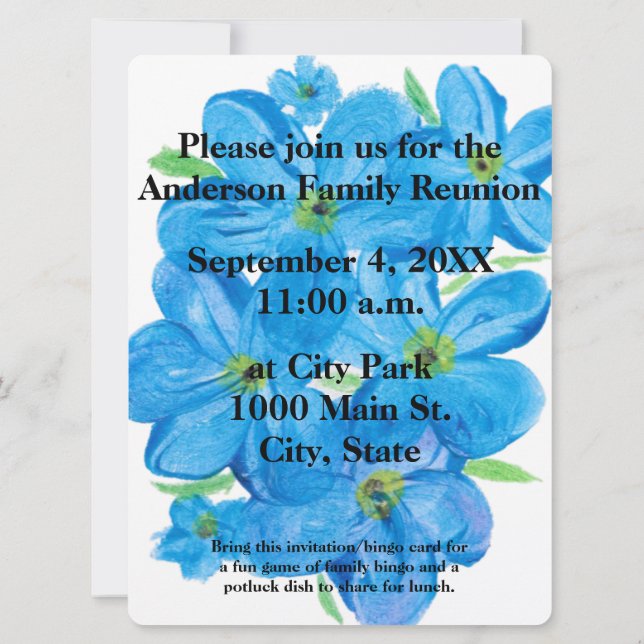 Akvarell Glemmig-blomster (Baksida)