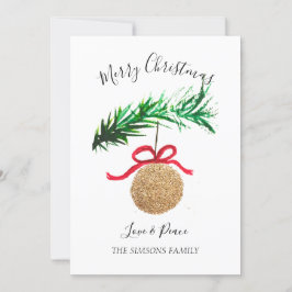 Akvarell God Jul Julgran Glad och ljus Julkort
