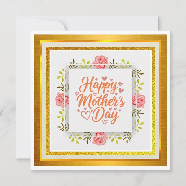 Akvarell God mors dag – Eleganta blommor Kort (Framsida)