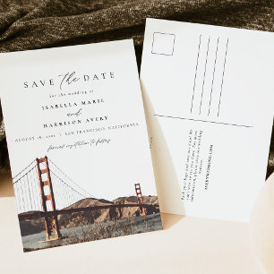 Akvarell Golden Gate San Francisco Kalifornien Vykort