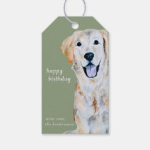 Akvarell Golden Retriever Hund Glad Födelsedag