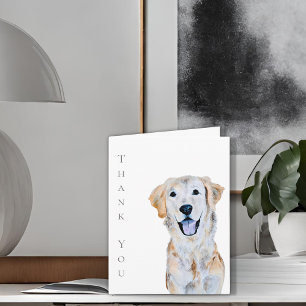 Akvarell Golden Retriever Hund Tack Kort