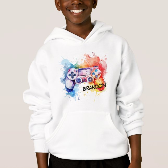 Akvarell Grafisk Spelkontroll Personlig T Shirt (Framsida)