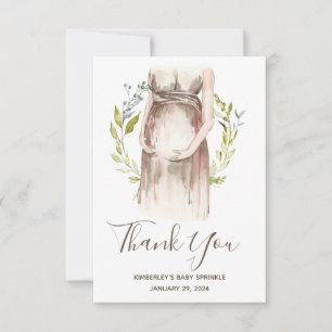 Akvarell Gravid Kvinna Baby Shower  Tack C Kort