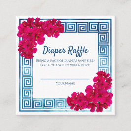 Akvarell grekisk elegans Rosa baby shower-spel Tilläggskort