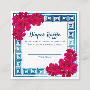 Akvarell grekisk elegans Rosa baby shower-spel Tilläggskort