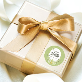 Akvarell Grön Clivia Blommig Bröllopsdusch Runt Klistermärke