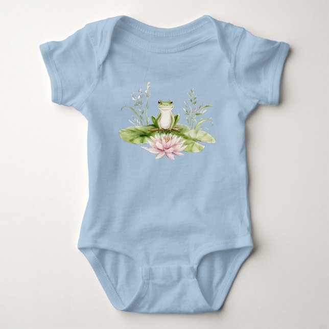 Akvarell Grön Groda  T Shirt (Framsida)
