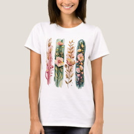 AKVARELL GRÖNA & ROSA VILDÄKTA PENSELDROG T SHIRT