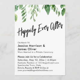 Akvarell Grönska Handstil Lyckliga dagar för evigt Inbjudningar