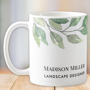 Akvarell Grönska Landskapsdesigner Kaffemugg
