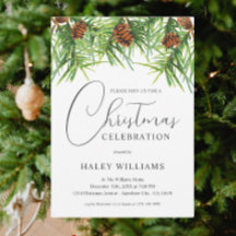 Akvarell Grönska Tall Företag Julfest