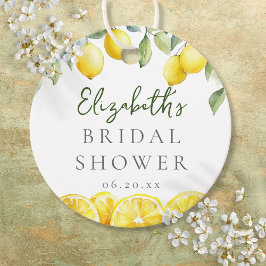 Akvarell Gul Citron Bröllopsdusch Gåvor Etiketter