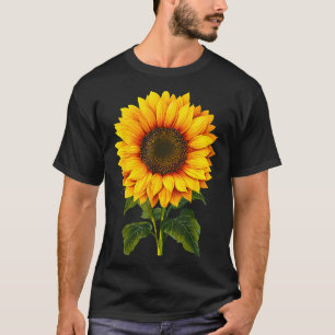 Akvarell gul solros botanisk trädgård sommar t shirt