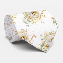 Akvarell Guld Blommig Slips