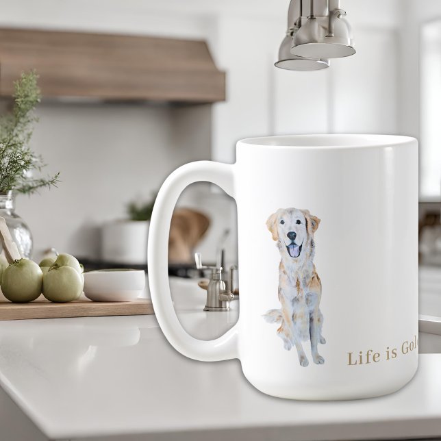 Akvarell Guldhund Hund Kaffemugg (Skapare uppladdad)