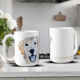 Akvarell Guldsvart Hund Kaffemugg
