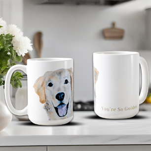 Akvarell Guldsvart Hund Kaffemugg