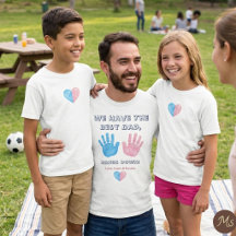 Akvarell Handavtryck Bästa Pappa T-shirt